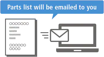 零件清单将通过电子邮件发送给您